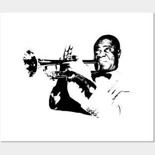 Louis Armstrong pop art portrait Posters and Art